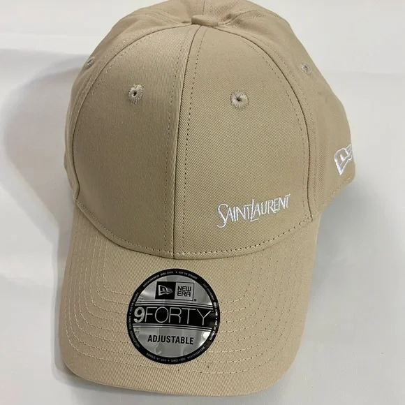 NEW ERA SAINT LAURENT CAP LOGO COTTON BEIGE SAINT LAURENT Logo-Embroidered Cotton and Linen-Blend  main image 2
